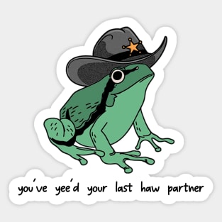 You Just Yee'd Your Last Haw Shirt. Cowboy Frog Meme T-shirt Gift Idea. Wild West Tshirt Present. Trendy Sticker